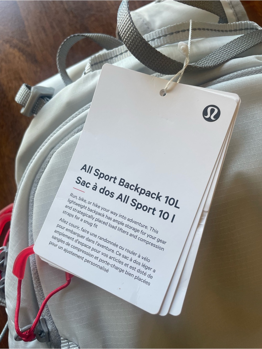 NWT lululemon All Sport Backpack 10L Vapor Silver Running Hiking Bike Bag - Picture 6 of 7